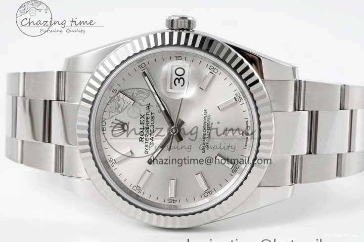 0227 DateJust 41 126334 Clean 1:1 Best Edition 904L Steel Silver Stick Dial on Oyster Bracelet VR Modern 2434